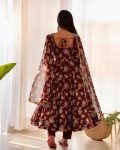 TRENDING FAUX GEORGETTE FLORAL PRINTED FANCY LACE WORK GOWN BOTTOM WITH DUPATTA PARTY WEAR WHOLESALE PRICE ETHNIC GARMENT (45)