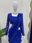 TRENDING GEORGETTE THREAD SEQUENCE WORK READY TO WEAR LEHENGA SAREE WITH UNSTITCHED BLOUSE PARTY WEAR WHOLESALE PRICE ETHNIC GARMNENT (6)