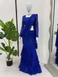 TRENDING GEORGETTE THREAD SEQUENCE WORK READY TO WEAR LEHENGA SAREE WITH UNSTITCHED BLOUSE PARTY WEAR WHOLESALE PRICE ETHNIC GARMNENT (6)