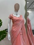 TRENDING JIMMY CHOO SILK HAND WORK SAREE WITH UNSTITCHED BLOUSE FESTIVAL WEAR WHOLESALE PRICE ETHNIC GARMENT (5)