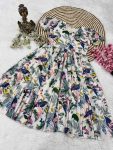 TRENDING MUSLIN FLOWER PRINTED WORK ONE PIECE CASUAL WEAR WHOLESALE PRICE ETHNIC WEAR (15)