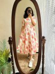 TRENDING MUSLIN FLOWER PRINTED WORK ONE PIECE CASUAL WEAR WHOLESALE PRICE ETHNIC WEAR (18)
