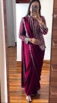 TRENDING RANGOLI SILK EMBROIDERY CORDING WORK READY TO WEAR SAREE WITH JACKET RANI