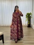 TRENDING RAYON FOIL WORK GOWN PARTY WEAR WHOLESALE PRICE ETHNIC GARMENT (24)