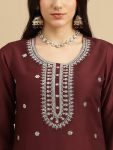 TRENDING RAYON SLUB CODING WORK TOP BOTTOM WITH DUPATTA FESTIVAL WEAR WHOLESALE PRICE ETHNIC GARMENT (18)