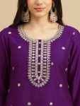 TRENDING RAYON SLUB CODING WORK TOP BOTTOM WITH DUPATTA FESTIVAL WEAR WHOLESALE PRICE ETHNIC GARMENT (23)