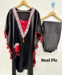 TRENDING SATIN SILK MIRROR LACE WITH TUSSLE WORK KAFTAN WITH PANT PARTY WEAR WHOLESALE PRICE ETHNIC GARMENT (6)