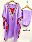 TRENDING SATIN SILK MIRROR LACE WITH TUSSLE WORK KAFTAN WITH PANT PARTY WEAR WHOLESALE PRICE ETHNIC GARMENT (7)