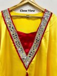 TRENDING SATIN SILK MIRROR LACE WITH TUSSLE WORK KAFTAN WITH PANT PARTY WEAR WHOLESALE PRICE ETHNIC GARMENT (5)