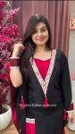 TRENDING SATIN SILK MIRROR LACE WITH TUSSLE WORK KAFTAN WITH PANT BLACK