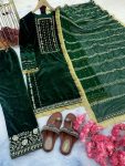 TRENDING VELVET EMBROIDERY SEQUENCE WORK TOP BOTTOM WITH DUPATTA FESTIVAL WEAR WHOLESALE PRICE ETHNIC GARMENT (5)