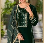 TRENDING VELVET EMBROIDERY SEQUENCE WORK TOP BOTTOM WITH DUPATTA FESTIVAL WEAR WHOLESALE PRICE ETHNIC GARMENT (5)