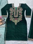 TRENDING VELVET EMBROIDREY SEQUENCE WORK TOP BOTTOM WITH DUPATTA PARTY WEAR WHOLESALE PRICE ETHNIC GARMENT (5)