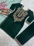 TRENDING VELVET EMBROIDREY SEQUENCE WORK TOP BOTTOM WITH DUPATTA PARTY WEAR WHOLESALE PRICE ETHNIC GARMENT (5)