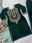 TRENDING VELVET EMBROIDREY SEQUENCE WORK TOP BOTTOM WITH DUPATTA PARTY WEAR WHOLESALE PRICE ETHNIC GARMENT (5)