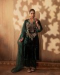 TRENDING VELVET EMBROIDREY SEQUENCE WORK TOP BOTTOM WITH DUPATTA PARTY WEAR WHOLESALE PRICE ETHNIC GARMENT (5)