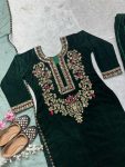 TRENDING VELVET EMBROIDREY SEQUENCE WORK TOP BOTTOM WITH DUPATTA PARTY WEAR WHOLESALE PRICE ETHNIC GARMENT (5)