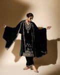 TRENDING VELVET SEQUENCE ZARI EMBROIDERY WORK TOP BOTTOM WITH DUPATTA PARTY WEAR WHOLESALE PRICE ETHNIC GARMENT (9)