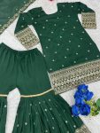 TRENDING VICHITRA SILK EMBROIDERY SEQUENCE WORK TOP SHARARA WITH DUPATTA PARTY WEAR WHOLESALE PRICE ETHNIC GARMENT (2)