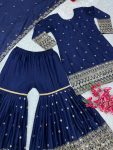 TRENDING VICHITRA SILK EMBROIDERY SEQUENCE WORK TOP SHARARA WITH DUPATTA PARTY WEAR WHOLESALE PRICE ETHNIC GARMENT (4)