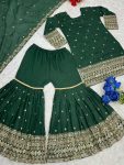 TRENDING VICHITRA SILK EMBROIDERY SEQUENCE WORK TOP SHARARA WITH DUPATTA PARTY WEAR WHOLESALE PRICE ETHNIC GARMENT (2)