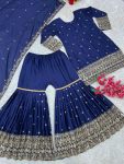 TRENDING VICHITRA SILK EMBROIDERY SEQUENCE WORK TOP SHARARA WITH DUPATTA PARTY WEAR WHOLESALE PRICE ETHNIC GARMENT (4)