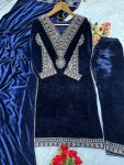 TRENDING VISCOSE VELVET EMBROIDERY WORK TOP BOTTOM WITH DUPATTA PARTY WEAR WHOLESALE PRICE ETHNIC GARMENT (3)