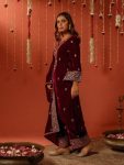 TRENDING VISCOSE VELVET EMBROIDERY WORK TOP PALAZZO WITH DUPATTA PARTY WEAR WHOLESALE PRICE ETHNIC GARMENT (5)