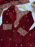 TRENDING VISCOSE VELVET EMBROIDERY WORK TOP PALAZZO WITH DUPATTA PARTY WEAR WHOLESALE PRICE ETHNIC GARMENT (5)