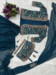 1 DESIGNER RANGOLI SILK EMBROIDERY BUTTA WORK READY TO WEAR SAREE WITH FULLY STITCHED BLOUSE KOTI AND WAITST BELT PARTY WEAR WHOLESALE PRICE ETHNIC GARMENT (8)