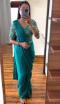 1DESIGNER CHINON EMBROIDERY CODING WORK READY TO WEAR SAREE WITH STITCHED BLOUSE AND BELT PARTY WEAR WHOLESALE PRICE ETHNIC GARMENT (8)