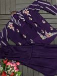 1DESIGNER CHINON EMBROIDERY SEQUENCE WORK PALAZZO WITH STITCHED BLOUSE AND KOTI PART WEAR WHOLESALE PRICE ETHNIC GARMENT (16)