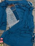 1DESIGNER CHINON FANCY MOTI LACE WORK READY TO WEAR SAREE WITH STITCHED EMBROIDED KOTI AND PLAIN STICHED BLOUSE PARTY WEAR WHOLESALE PRICE ETHNIC GARMENT (17)