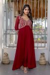 1DESIGNER GEORGETTE EMBROIDERY ZARI SEQUENCE CODING WORK GOWN FESTIVE WEAR WHOLESALE PRICE ETHNIC GARMENT (13)