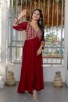 1DESIGNER GEORGETTE EMBROIDERY ZARI SEQUENCE CODING WORK GOWN FESTIVE WEAR WHOLESALE PRICE ETHNIC GARMENT (13)
