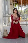 1DESIGNER GEORGETTE EMBROIDERY ZARI SEQUENCE CODING WORK GOWN FESTIVE WEAR WHOLESALE PRICE ETHNIC GARMENT (13)