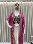 1DESIGNER MONO SILK SEQUENCE EMBROIDERY AND LATKAN WORK TUBE BLOUSE DRAPE SKIRT WITH SHRUG PARTY WEAR WHOLESALE PRICE ETHNIC GARMENT (18)