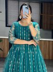 1DESIGNER NET EMBROIDERY AND SEQUENCE WORK GOWN FESTIVE WEAR WHOLESALE PRICE ETHNIC GARMENT (9)
