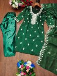 1DESIGNER ORGANZA EMBROIDERY WORK TOP BOTTOM WITH DUPATTA FESTIVE WEAR WHOLESALE PRICE ETHNIC GARMENT (26)