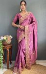 1DESIGNER VICHITRA SILK ZARI AND STONE WORK WITH CUT WORK BORDER READY TO WEAR SAREE WITH UNSTITCHED BLOUSE PARTY WEAR WHOLESALE PRICE ETHNIC GARMENT (15)