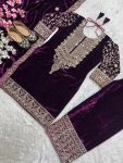1DESIGNER VISCOSE VELVET EMBROIDERY CODING SEQUENCE WORK TOP PALAZZO WOTH DUPATTA FESTIVE WEAR WHOLESALE PRICE ETHNIC GARMENT (48)