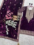 1DESIGNER VISCOSE VELVET EMBROIDERY CODING SEQUENCE WORK TOP PALAZZO WOTH DUPATTA FESTIVE WEAR WHOLESALE PRICE ETHNIC GARMENT (48)