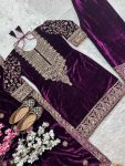 1DESIGNER VISCOSE VELVET EMBROIDERY CODING SEQUENCE WORK TOP PALAZZO WOTH DUPATTA FESTIVE WEAR WHOLESALE PRICE ETHNIC GARMENT (48)