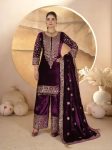 1DESIGNER VISCOSE VELVET EMBROIDERY CODING SEQUENCE WORK TOP PALAZZO WOTH DUPATTA FESTIVE WEAR WHOLESALE PRICE ETHNIC GARMENT (48)