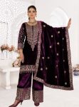 1DESIGNER VISCOSE VELVET EMBROIDERY CODING SEQUENCE WORK TOP PALAZZO WOTH DUPATTA FESTIVE WEAR WHOLESALE PRICE ETHNIC GARMENT (48)