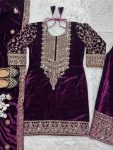 1DESIGNER VISCOSE VELVET EMBROIDERY CODING SEQUENCE WORK TOP PALAZZO WOTH DUPATTA FESTIVE WEAR WHOLESALE PRICE ETHNIC GARMENT (48)