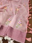 1LATEST ORGANZA MULTI THREAD EMBROIDERY WITH ZARI WEAVING WORK SAREE WITH UNSTITCHED BLOUSE FESTIVE WEAR WHOLESALE PRICE ETHNIC GARMENT (18)