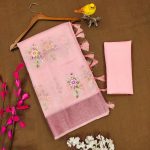 1LATEST ORGANZA MULTI THREAD EMBROIDERY WITH ZARI WEAVING WORK SAREE WITH UNSTITCHED BLOUSE FESTIVE WEAR WHOLESALE PRICE ETHNIC GARMENT (18)