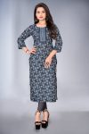 LATEST RAYON DIGITAL PRINTED KURTI BLACK