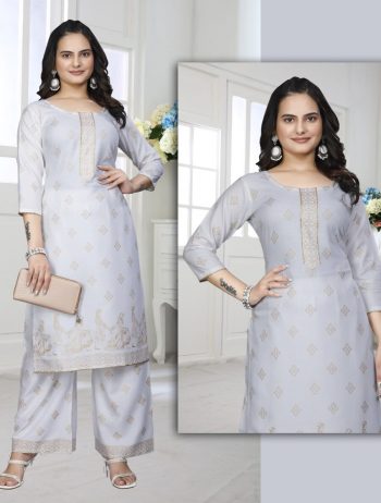 LATEST RAYON FOIL PRINTED TOP BOTTOM SET OFF WHITE